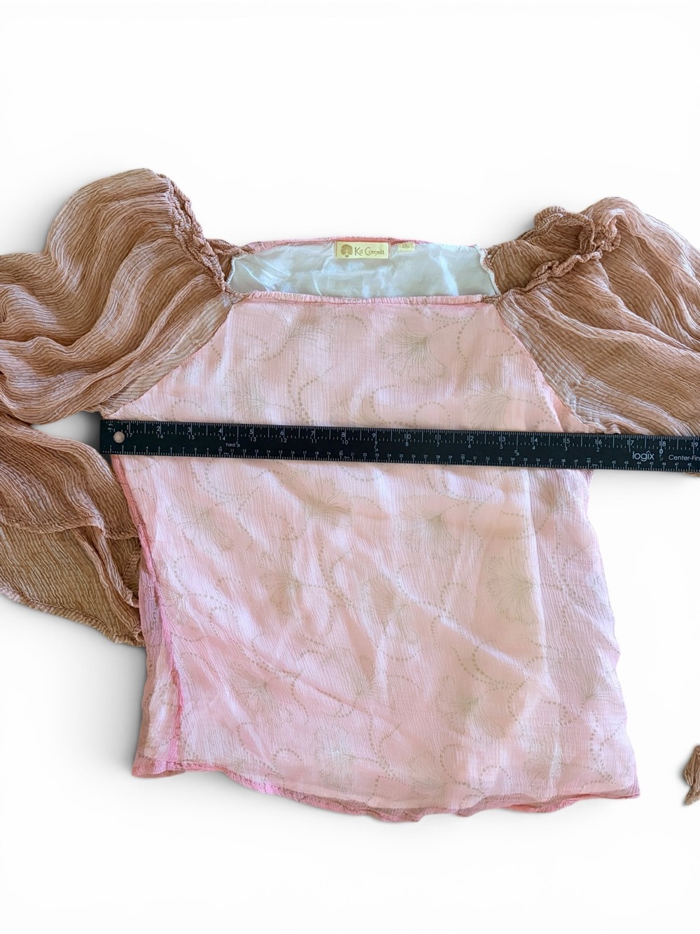 Vintage- Kit Cornell Rayon Off-the-Shoulder Blouse - Size 4 - Picture 6 of 8